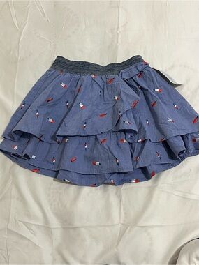 Cat & Jack Blue Tiered Skirt with Popsicle Embroidery Girls Size Small 6/6X NWT